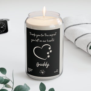Pet Memorial Candle, Custom Pet Memorial Scented Candle, Pet Loss Gift, Personalized Dog Loss Gift, Pet Sympathy Candle, Memorial Candle