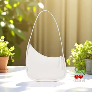 Half Moon Shoulder Bag – Minimalist Leather Handbag, Elegant Crossbody Purse for Women, Semi Circle Small Shoulder Bag, Gift Idea
