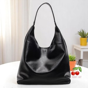 Bolso tote de piel vegana suave para mujer, bolso de hombro holgado, bolso de mano estilo hobo, bolso de trabajo, regalo diario, cartera grande para mujer