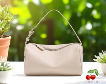Vintage Leather Pouch Bag: Minimalist Mini Shoulder Bag