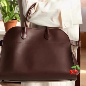 Grand sac fourre-tout en cuir pour femme | Porte-monnaie minimaliste fait main | Sac de travail élégant à poignée supérieure | Idée cadeau pour elle en voyageant tous les jours