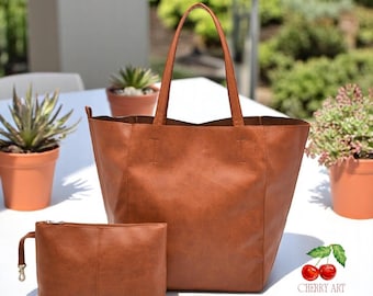 Extra Large Leather Tote Bag: Stylish Women's Shoulder Bag