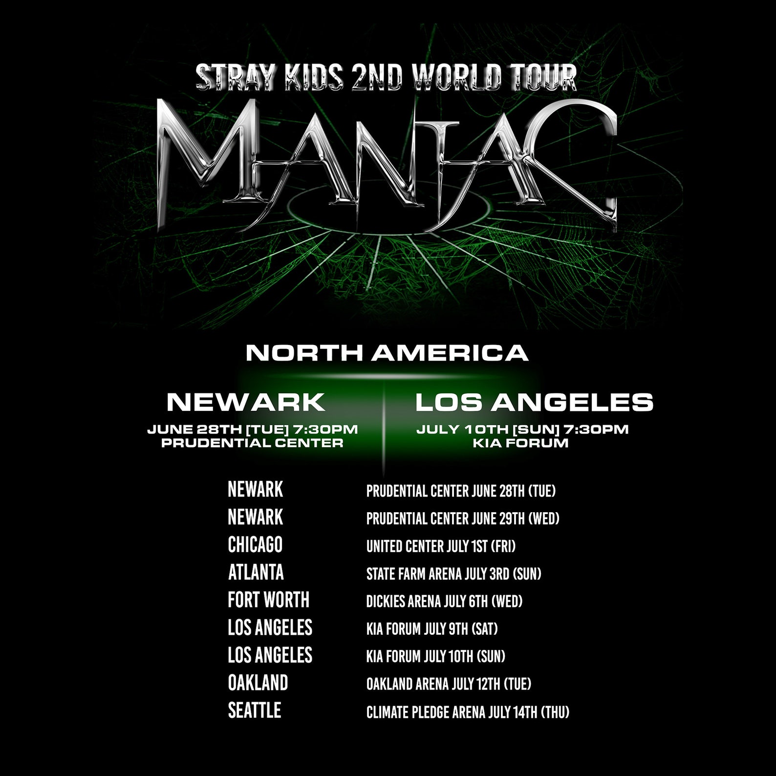 maniac encore tour setlist