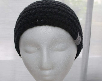 Adult Mens or Womens Black Knit Hat