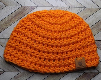 Newborn Handmade knit beanie pumpkin skin