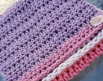 Natural Color Blocks Crochet Knit Scarf Handmade
