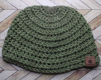 Newborn Handmade knit beanie Bay leaf Green