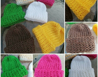 Assorted Color Collection Newborn Knit Hats