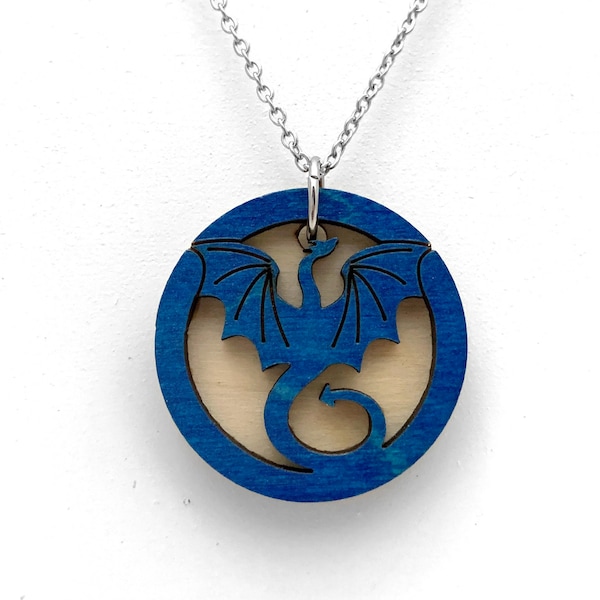 Dragon Essential Oil Necklace, Essential Oil Jewelry, Wood Dragon Pendant, Aromatherapy Necklace, Diffuser Necklace, Laser Cut Jewelry