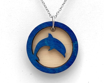 Dolphin Essential Oil Necklace, Essential Oil Jewelry, Sealife Dolphin Pendant, Aromatherapy Necklace, Diffuser Necklace, Laser Cut Jewelry