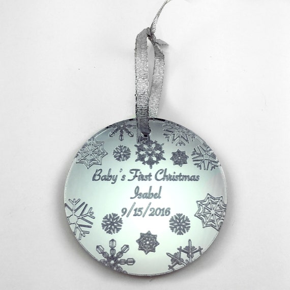 personalized baby ornaments silver