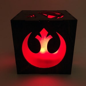 Star Wars Rebel LED Light Lantern, Jedi Knight Lamp, Millennium Falcon Decor, Luke Skywalker, Princess Leia, The Force, LED Lamp image 3