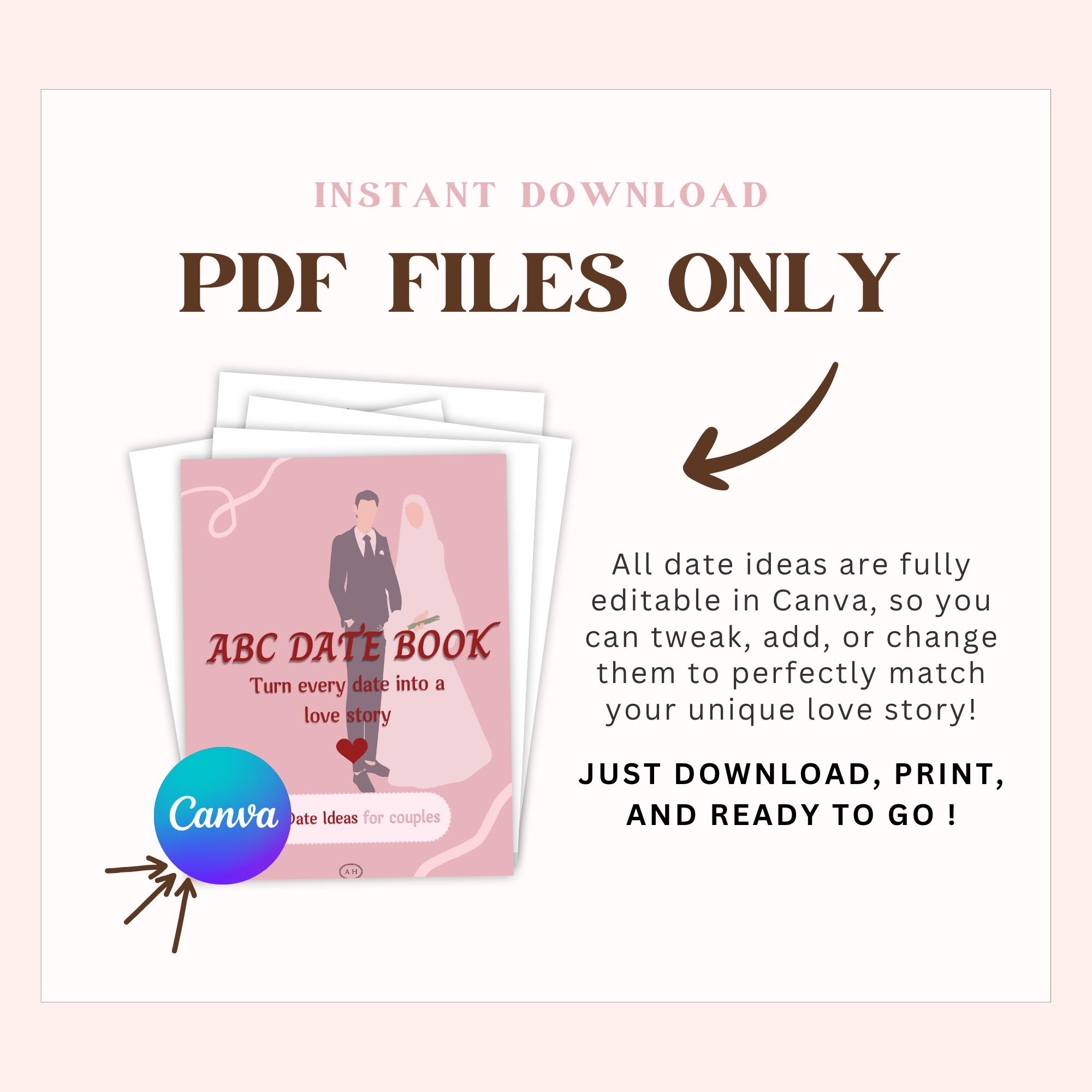 Alphabet Couples Date Book – Printable Date Ideas Journal, Muslim ...