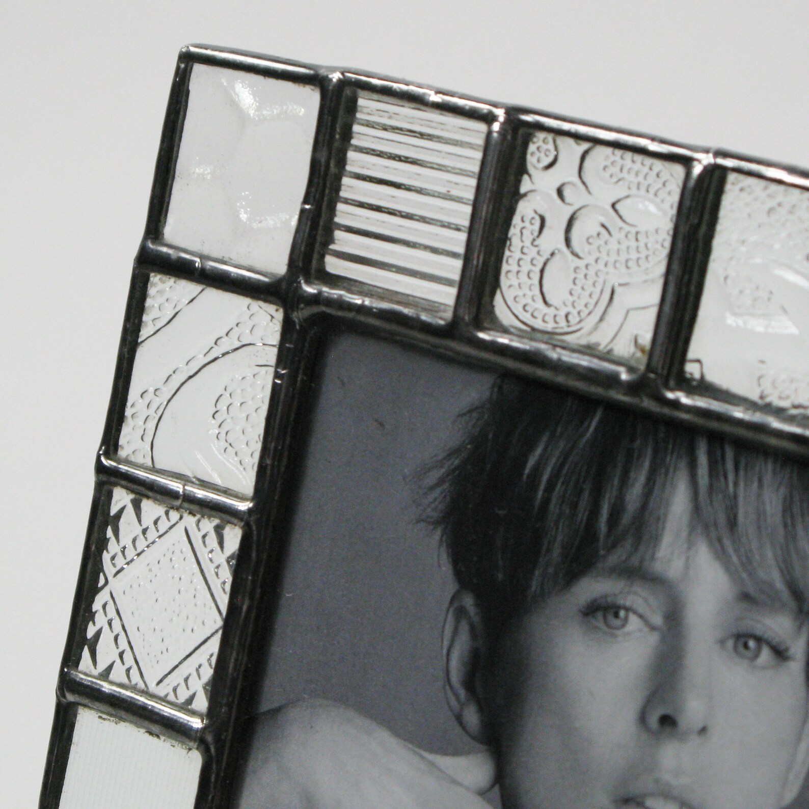 Stained Glass Picture Frame 5x7 Clear Pattern Glass Etsy