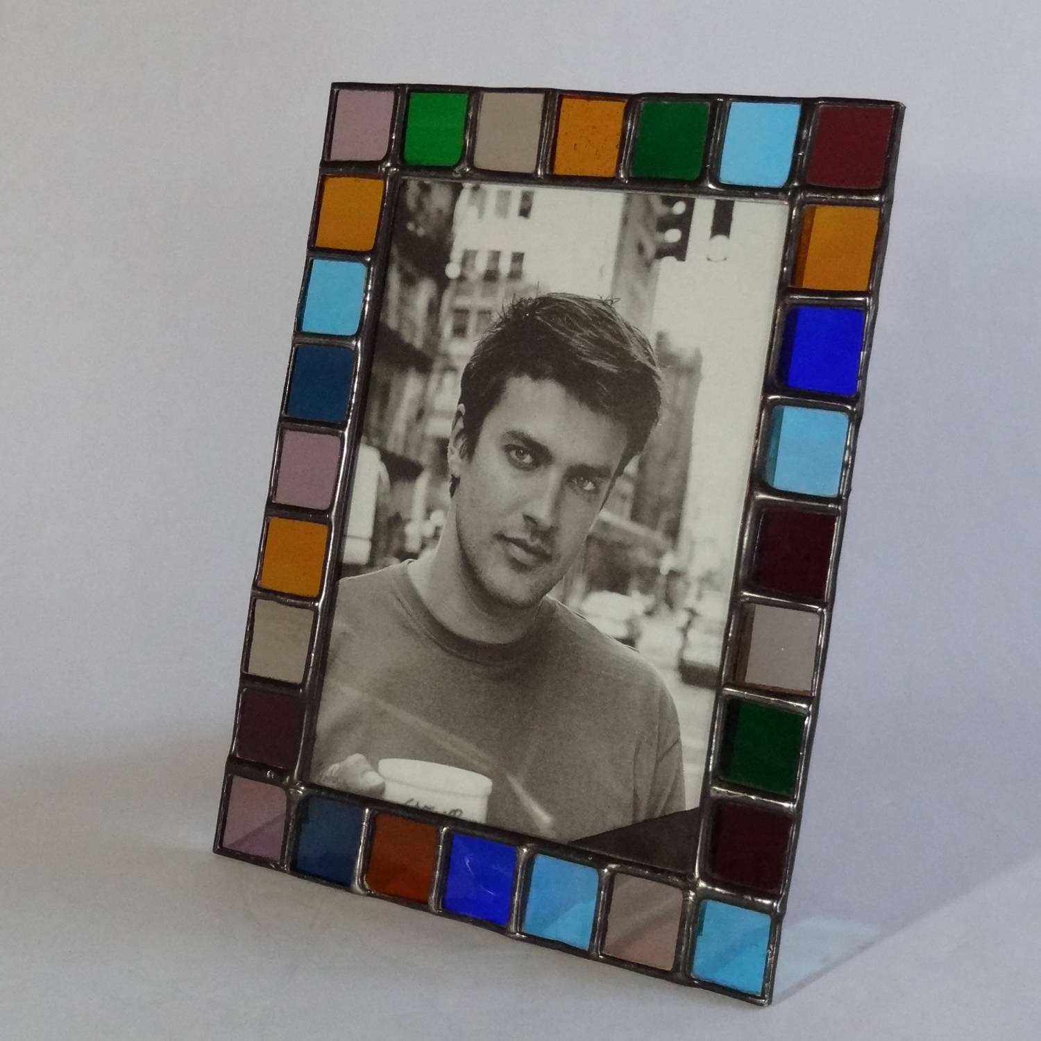 Stained Glass Picture Frame 5x7 Translucent Color Glass Etsy