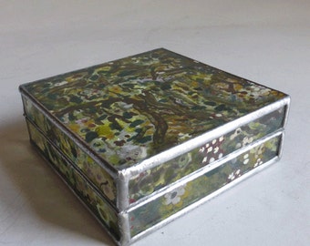 Jewelry box - Hand painted - Enamel on glass