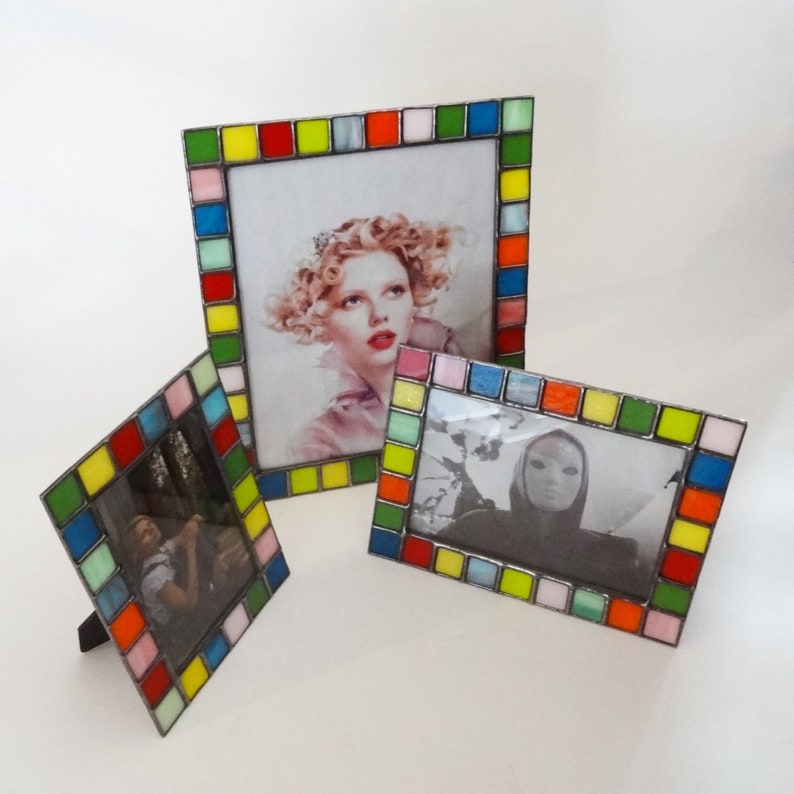 Opal color glass Stained glass picture frame 4x6-5x7-8x10