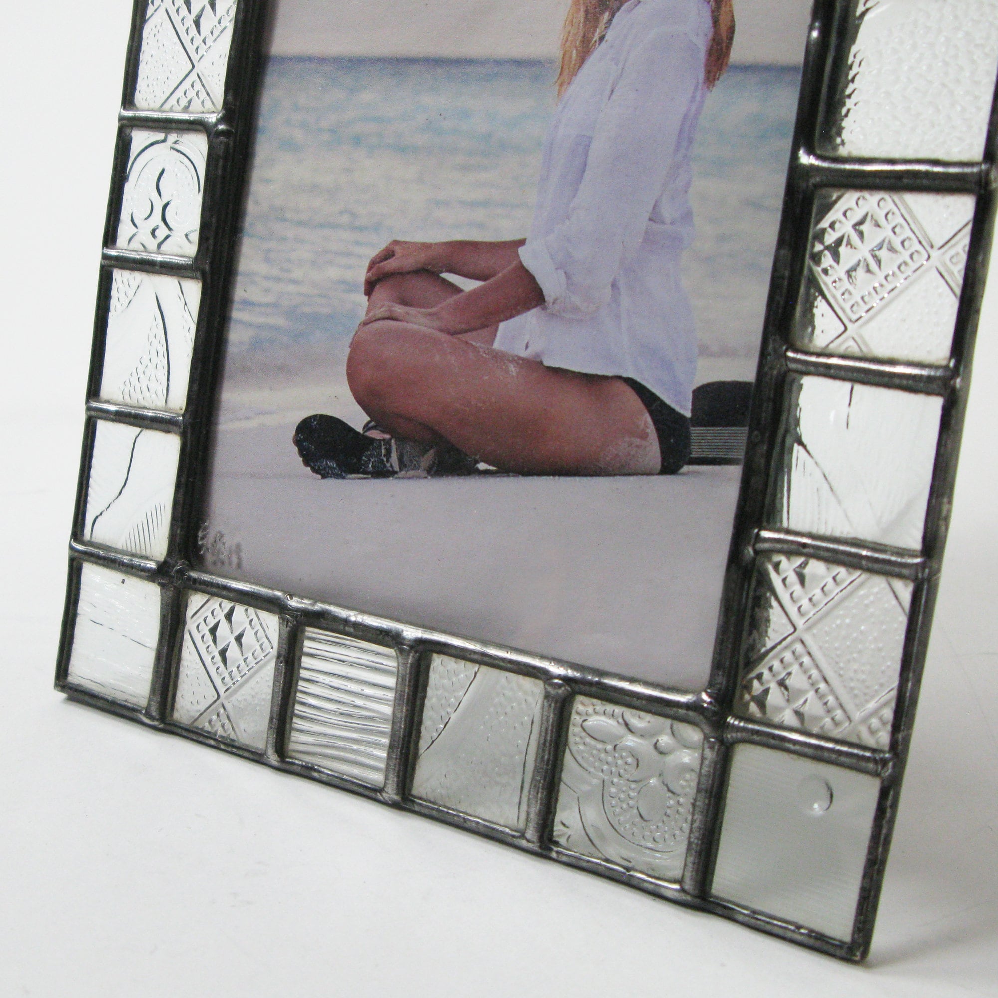 Stained Glass Picture Frame 4x6 Clear Pattern Glass Etsy UK