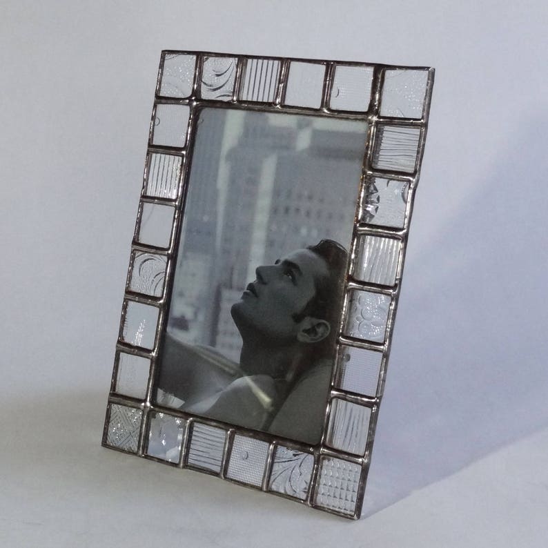 Stained Glass Picture Frame 4x6 Clear Pattern Glass Etsy UK