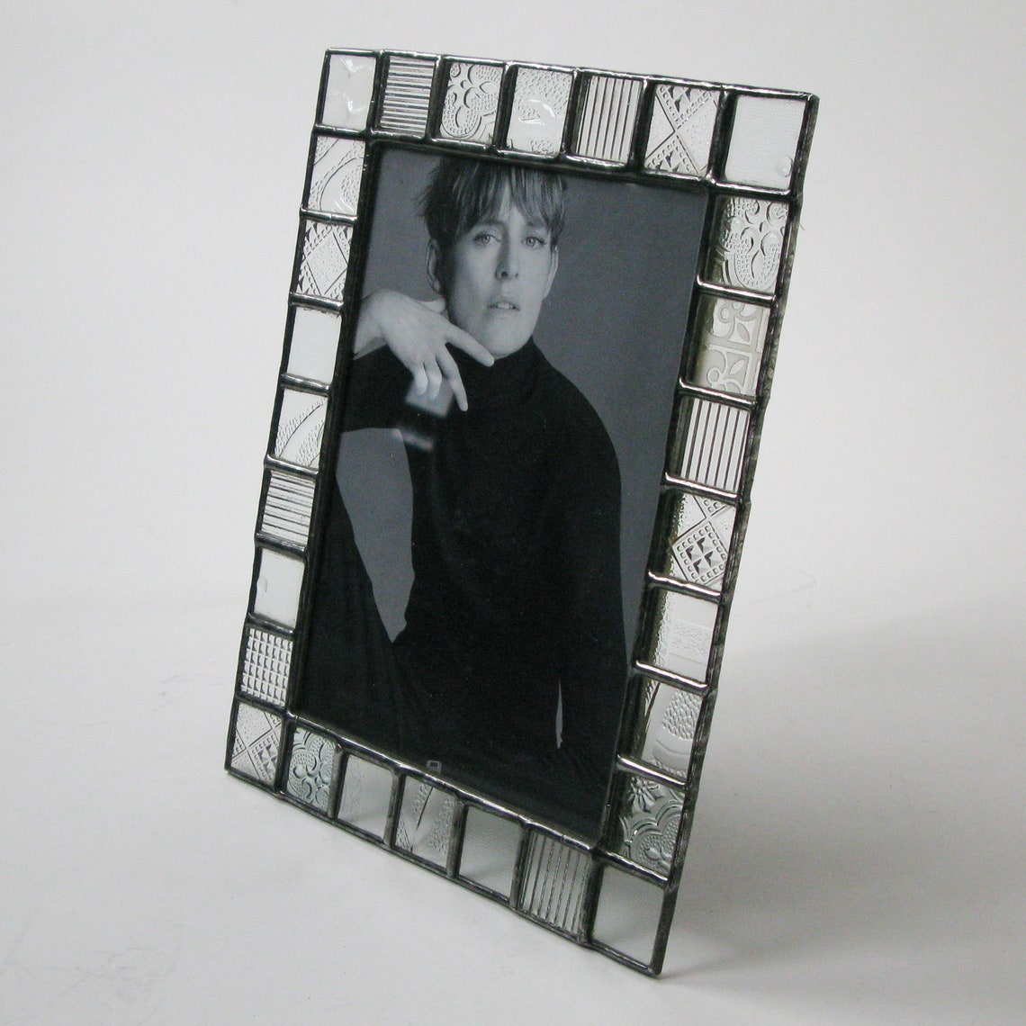 Stained Glass Picture Frame 5x7 Clear Pattern Glass Etsy