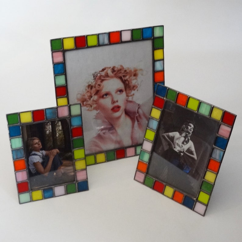 Opal color glass Stained glass picture frame 4x6-5x7-8x10