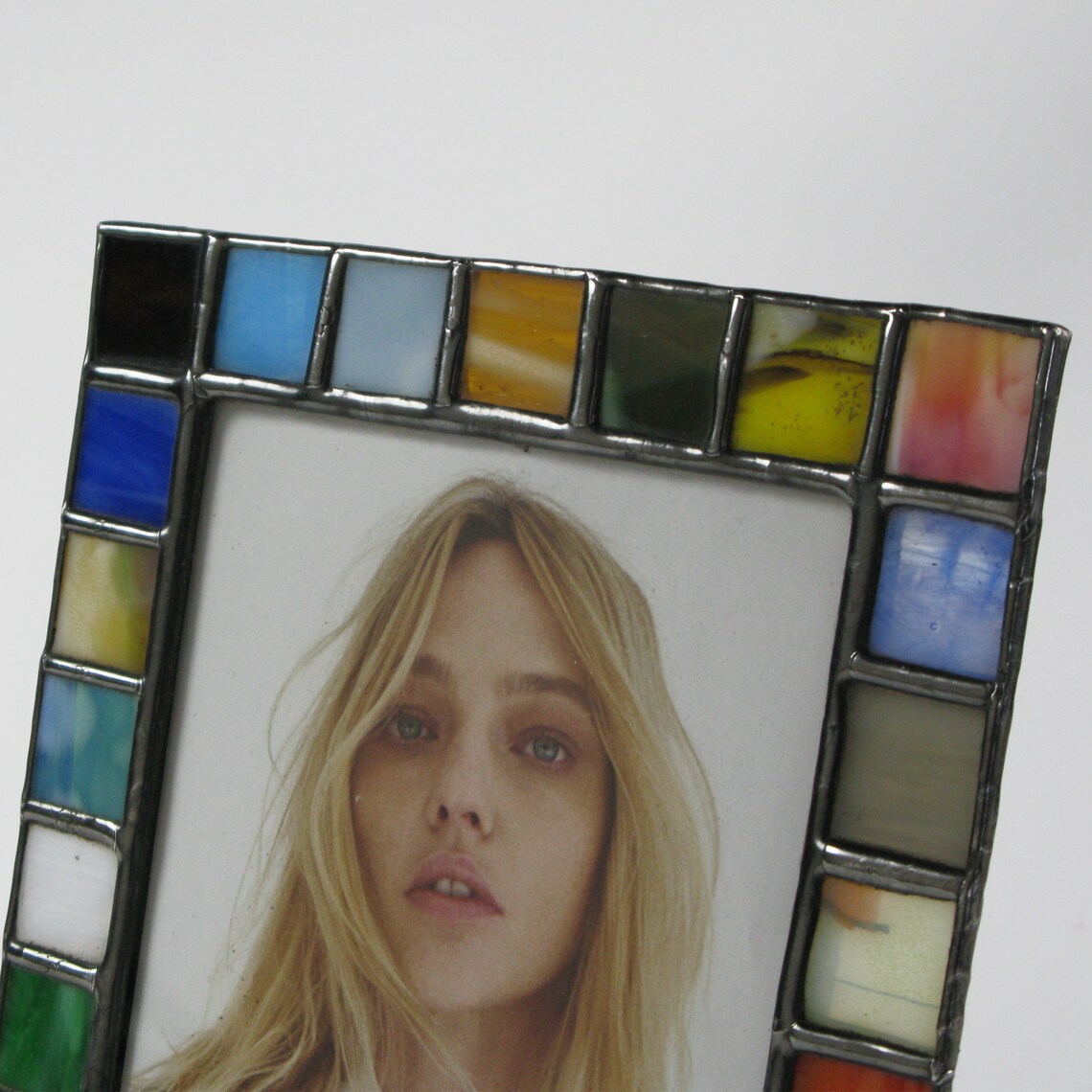 Stained Glass Picture Frame 5x7 Earth Tone Color Opal Etsy