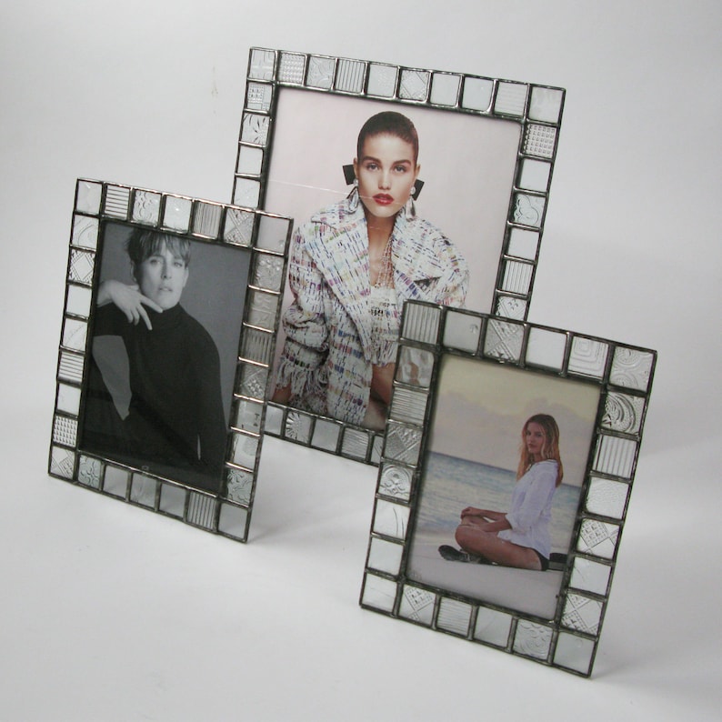 Stained Glass Picture Frame 4x6 Clear Pattern Glass Etsy UK