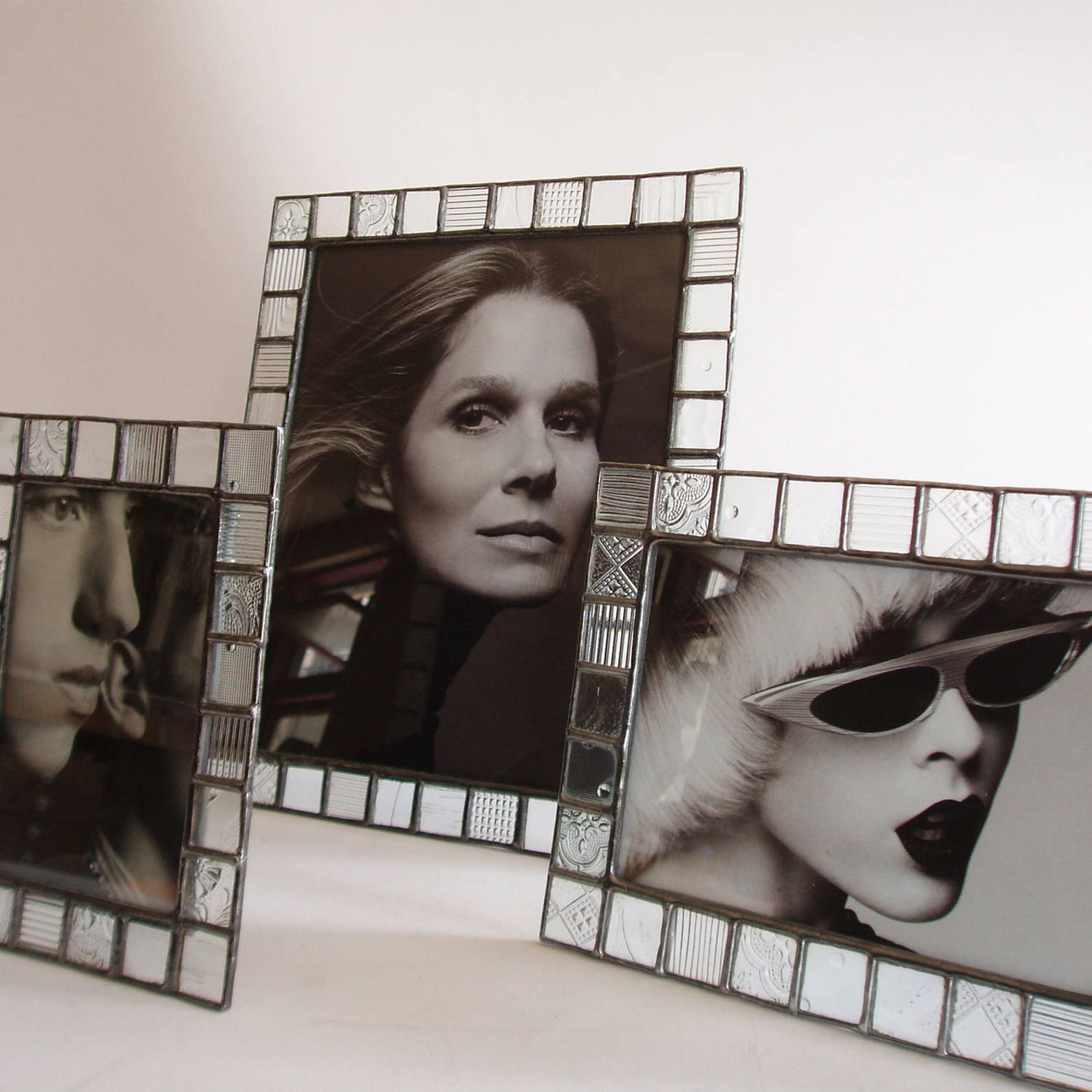 Stained Glass Picture Frame 5x7 Clear Pattern Glass Etsy