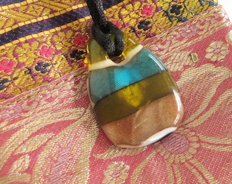 Benjamin Franklin pendant - Fused glass - One of a kind