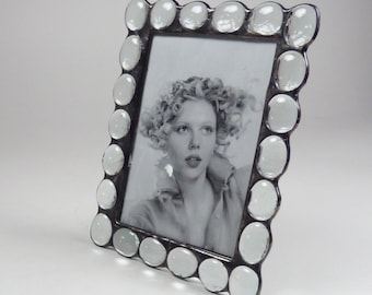 Picture frame - 5"x7" - Clear glass jewels - Vertical or horizontal