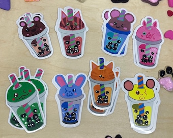 Stickers bubbelthee dieren