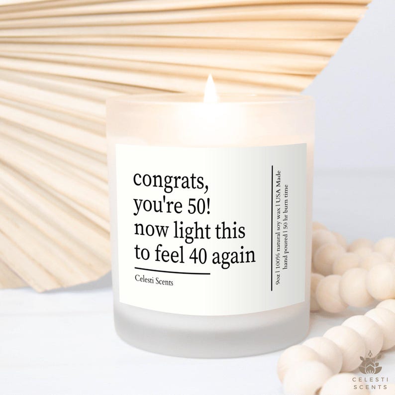 50th Birthday Candle Gift for Her, Funny Not in Your Forties Birthday