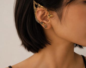 Popular Gold Color Elf Flower Leaf Ear Clip – Fairy Inspired Ear Cuff Jewelry