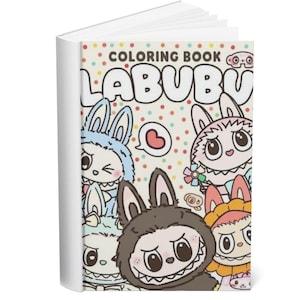Labubu Doll Party 20 pages of digital printable coloring book