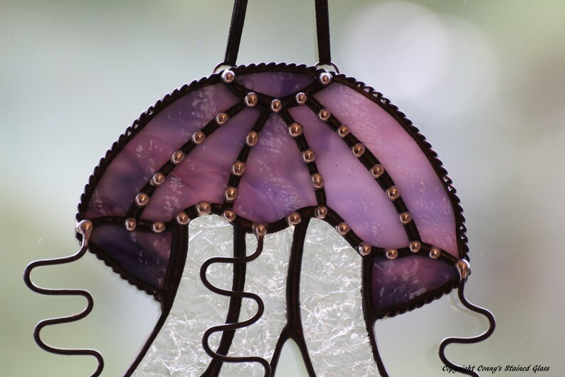 Jellyfish Stained Glass Suncatcher Etsy