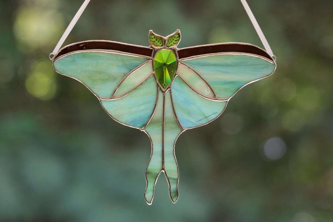 Luna Moth Stained Glass Suncatcher - Etsy