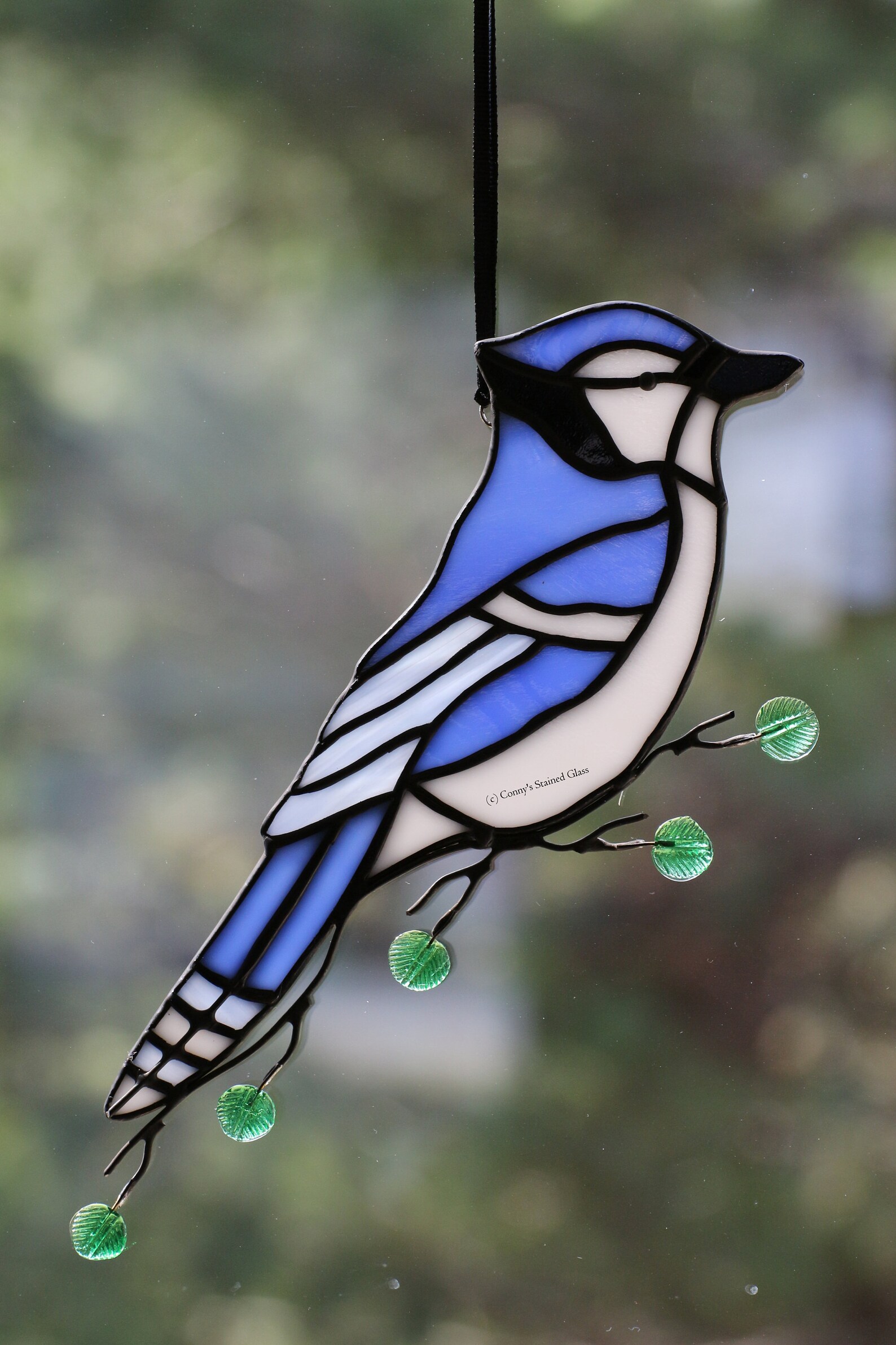 Blue Jay Stained Glass Suncatcher | Etsy