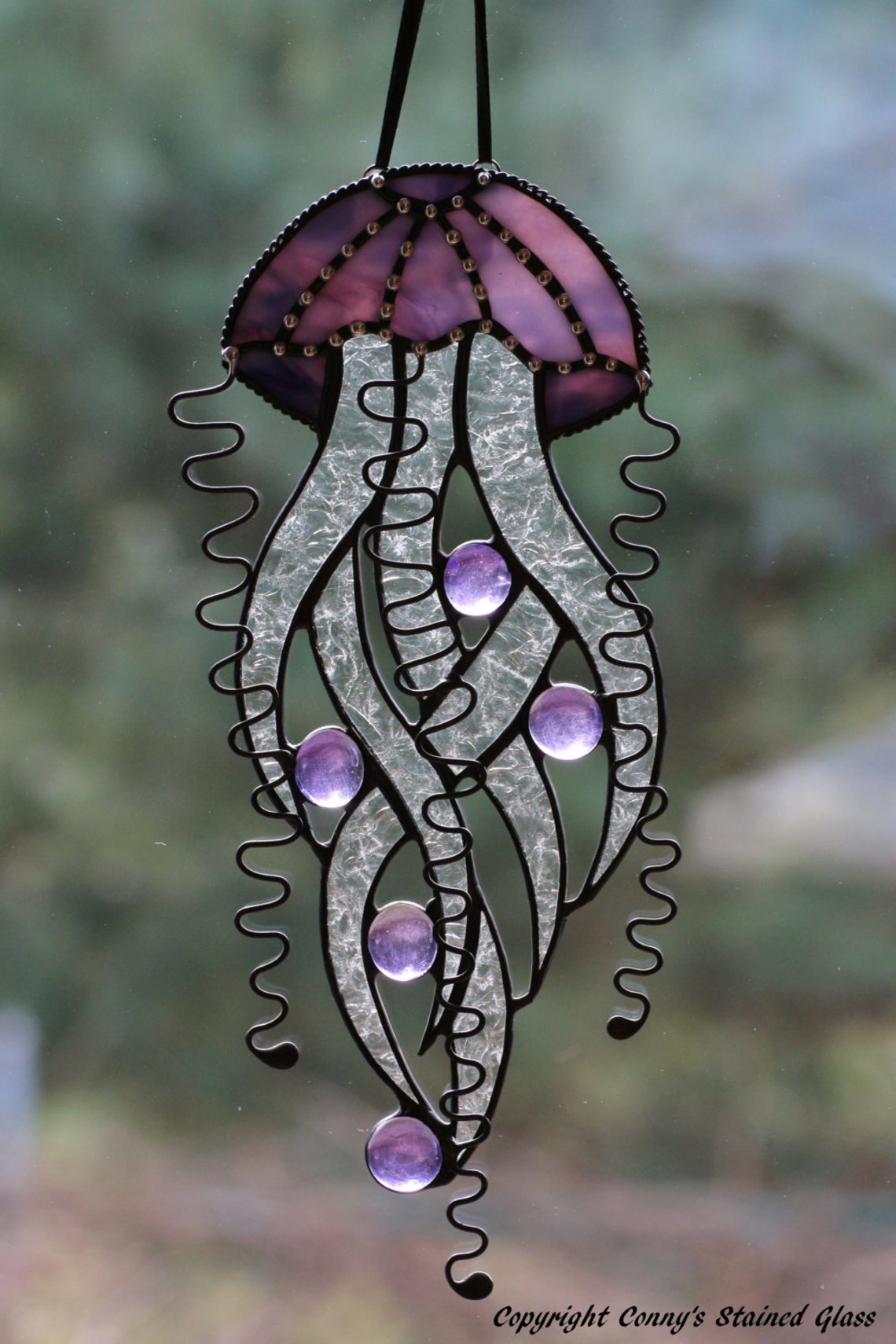 Jellyfish Stained Glass Suncatcher | Etsy