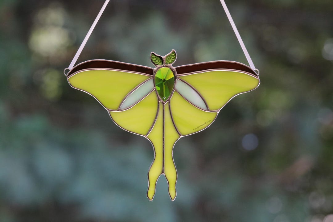 Luna Moth Stained Glass Suncatcher - Etsy