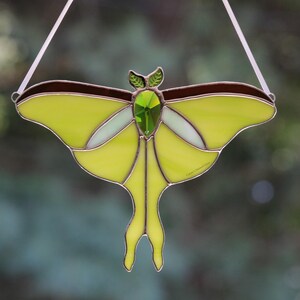 Luna Moth Stained Glass Suncatcher