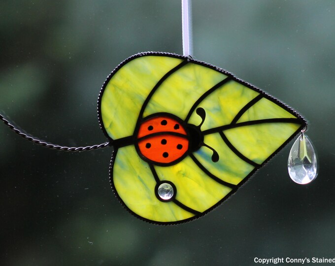 Ladybugleaf Stained Glass Suncatcher Etsy