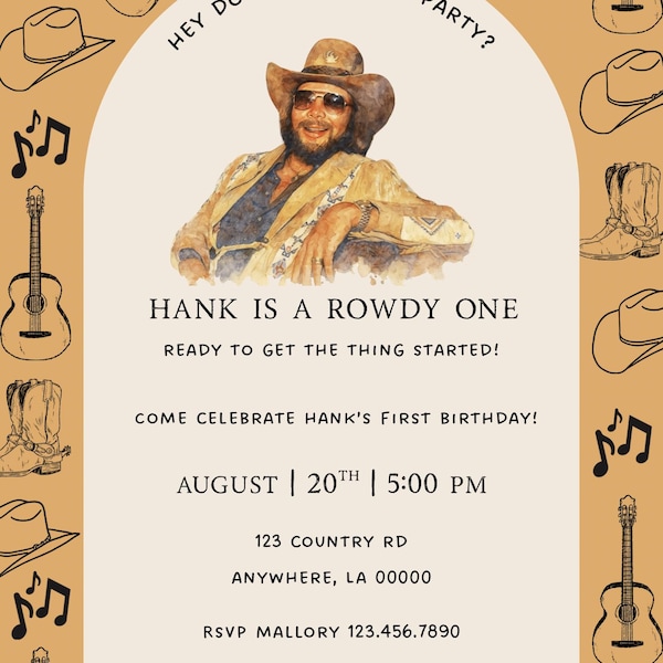 Rowdy one birthday invitation!