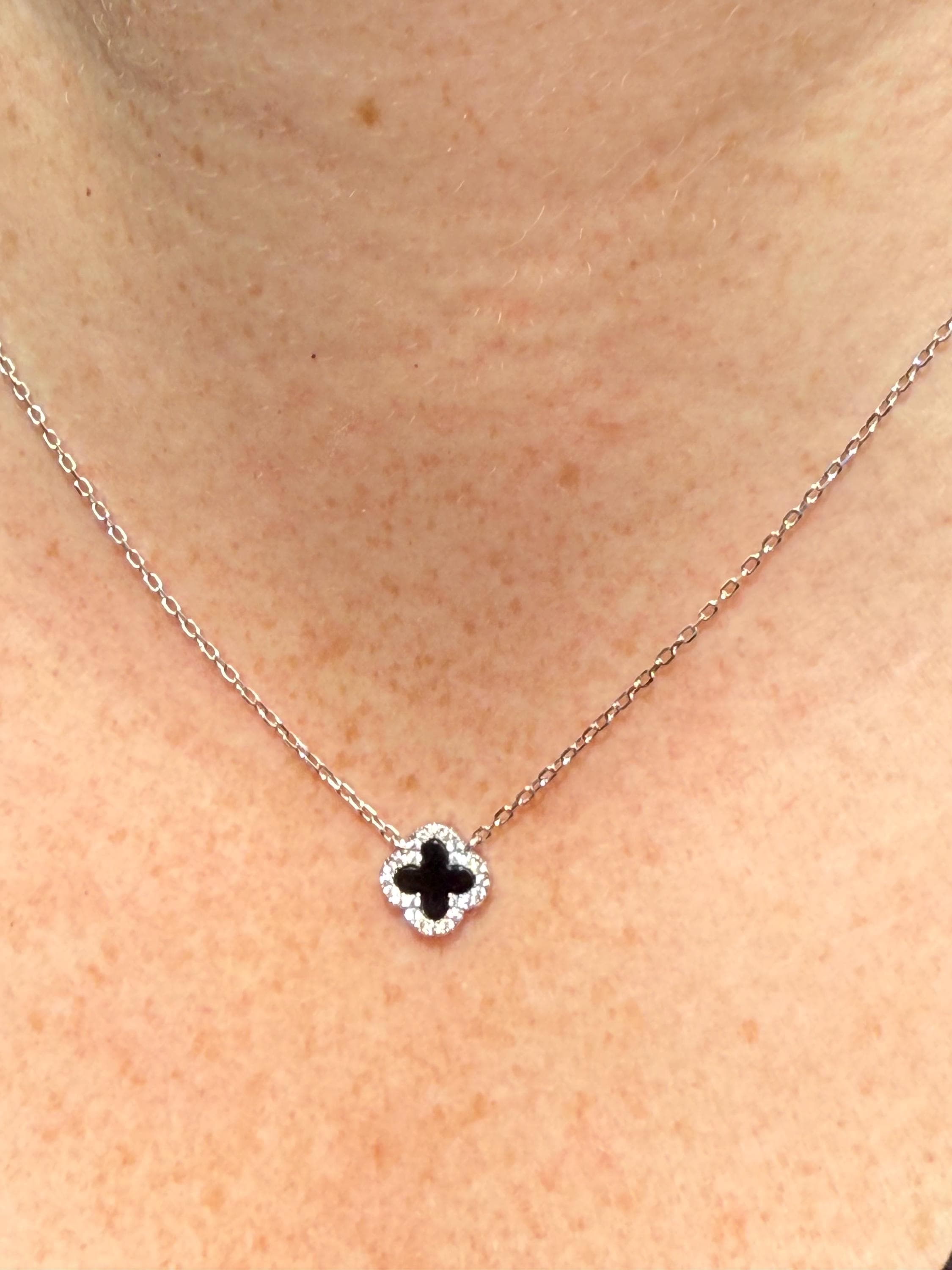 Mini Silver Van Cleef Necklace