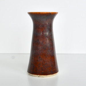 Handmade Small Brown Angular Bud Vase