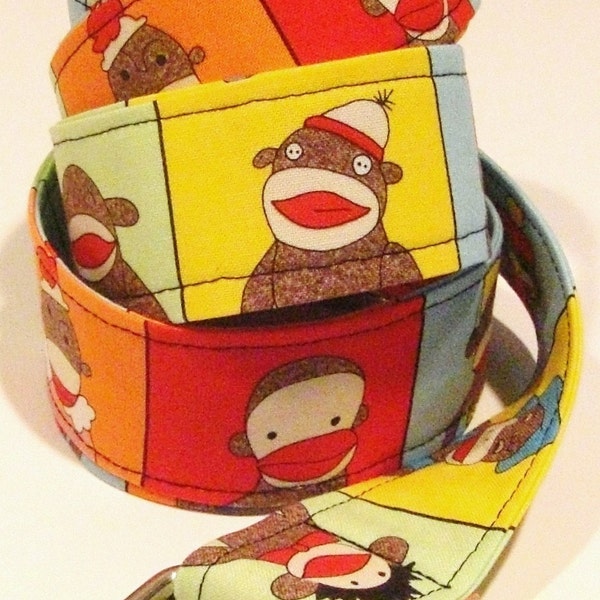 Sock Monkey Fabric Belt - Custom Length - Fun and Funky