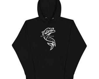 Musky Hunter Baumwoll Hoodie, Fisch Grafikdruck