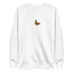 Embroidered Duck Sweatshirt, Animal Lover Sweatshirt, Embroidery Hoodie Crewneck, Embroidered Gift, Christmas Sweater, Duck Sweatshirt