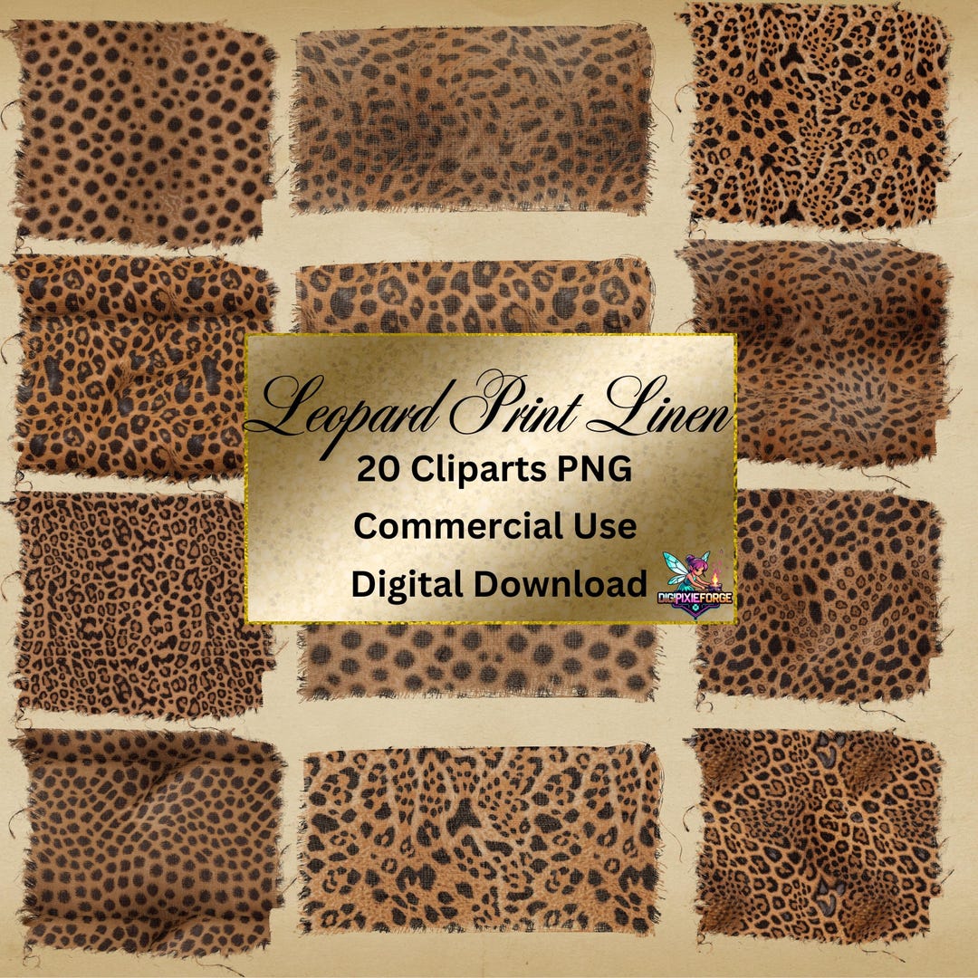 Leopard Print Linen, Linen Texture, Jungle Theme, Boho Chic, Animal ...