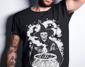 Chemise de sorcière d’Halloween, Vêtements Gothiques Esthétiques Dar, T-Shirt Occulte d’Halloween