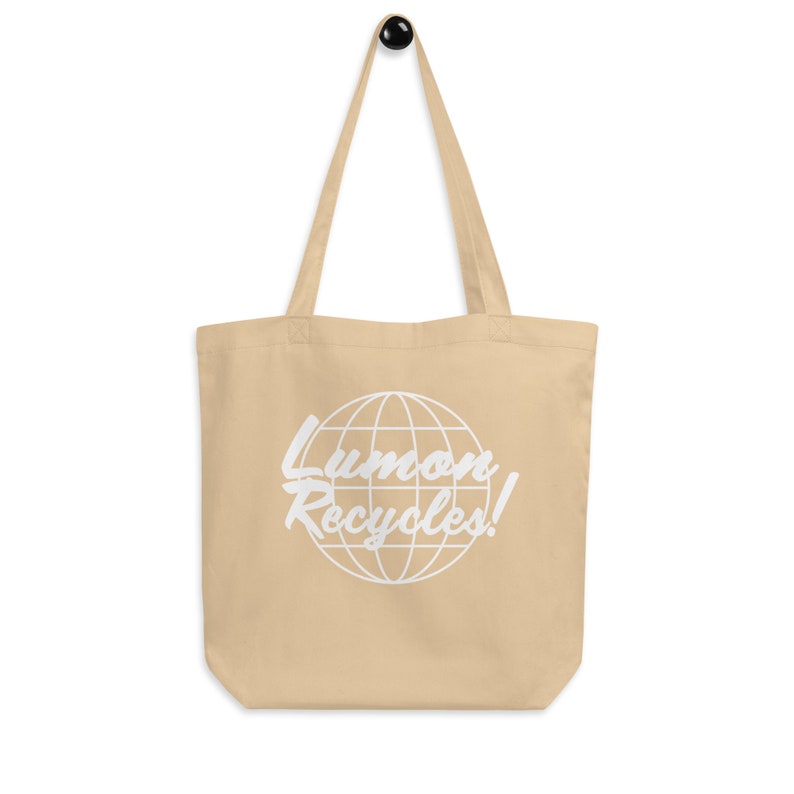 Lumon Recycles Organic Cotton Tote Bag, Severance TV Beige w/White Logo